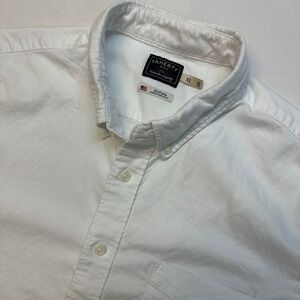 Faherty White Supima Cotton Short Sleeve Button Down Shirt Men's XL Summer